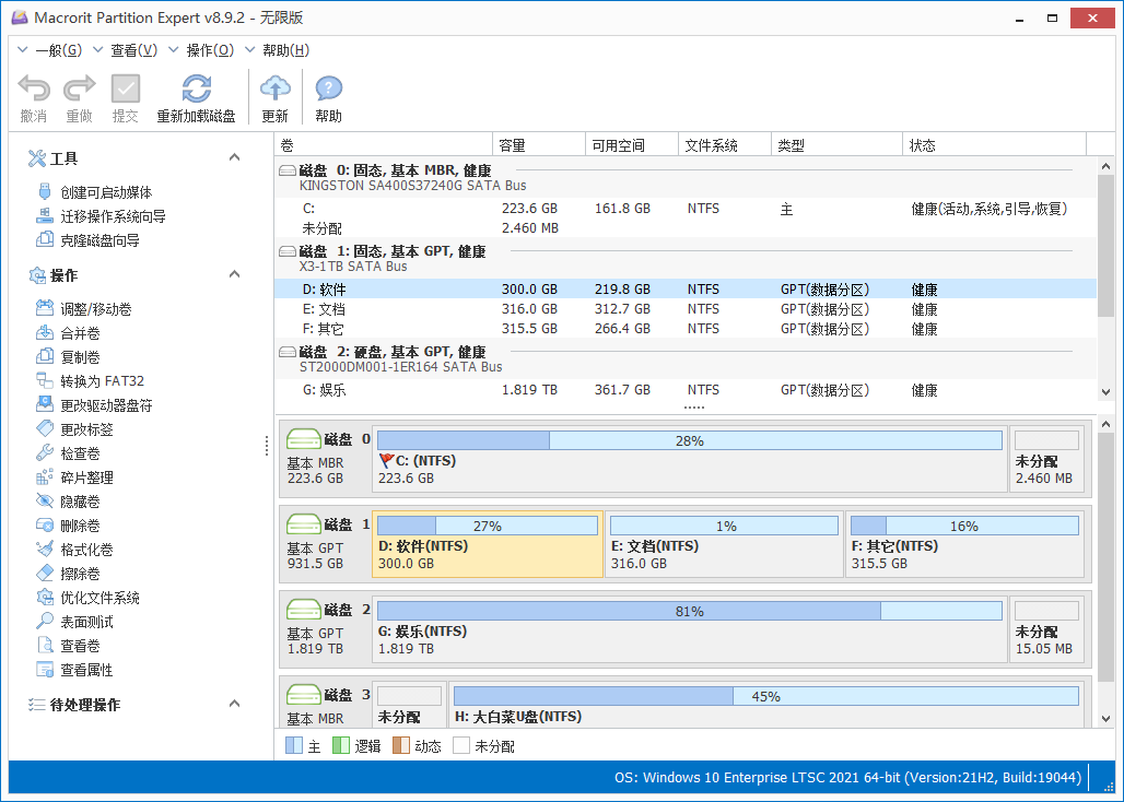 Macrorit 分区专家(Macrorit Partition Expert)8.9.2汉化绿色便携无限版